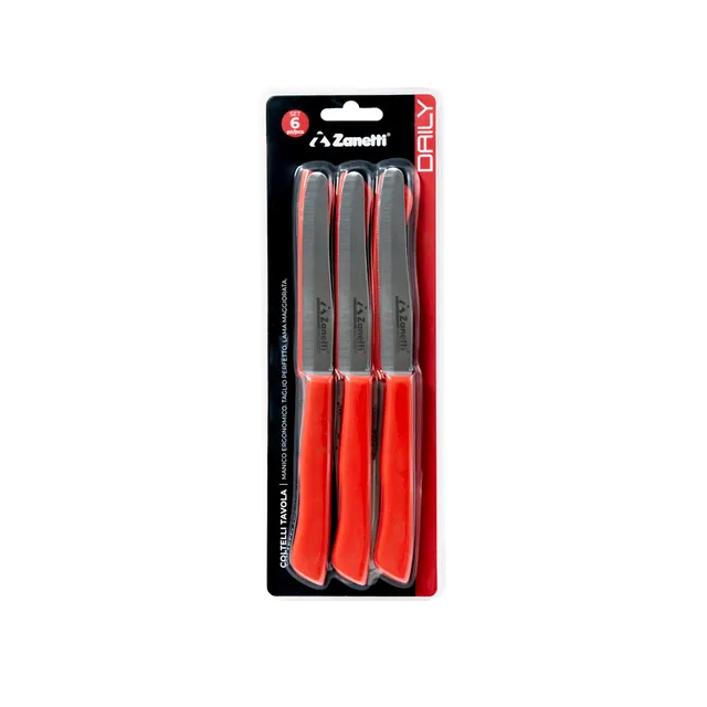 zanetti-daily-set-6-coltelli-da-tavola-rossi-lama-11-cm image 1