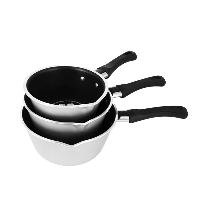 zanetti-tris-casseruole-antiaderenti-coniche-12-14-16-cm-in-alluminio-con-beccuc image 1