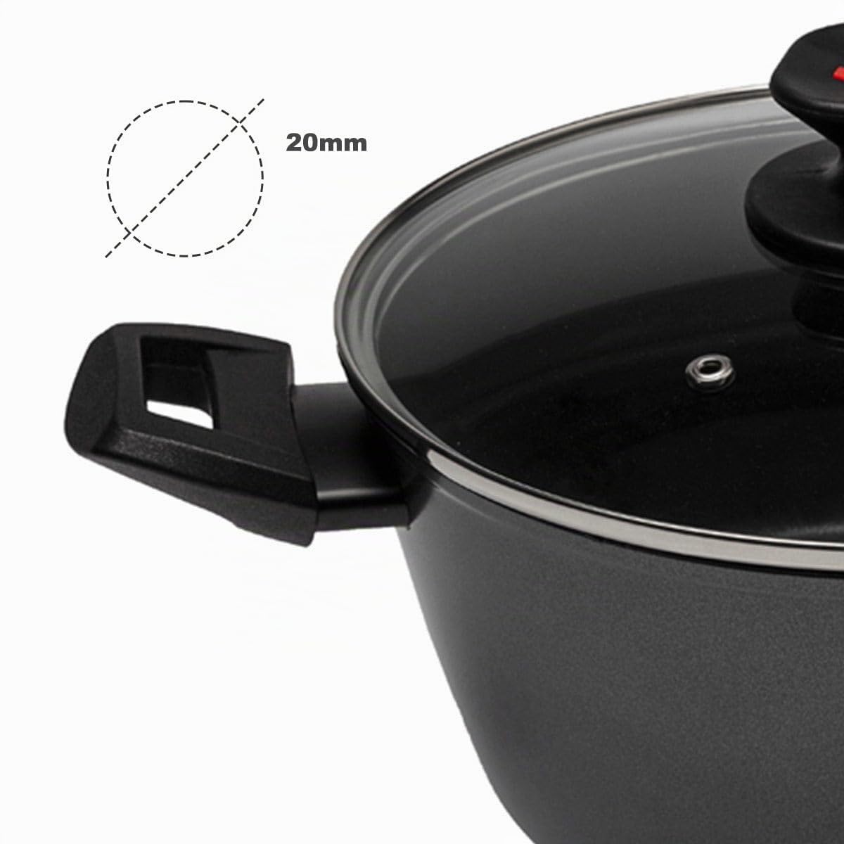 zanetti-evolution-casseruola-induzione-20-cm-antiaderente-con-coperchio-nera image 2