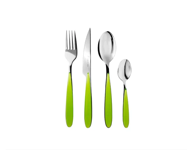 zanetti-elegance-set-posate-24-pezzi-acciaio-inox-manico-verde-abs image 1