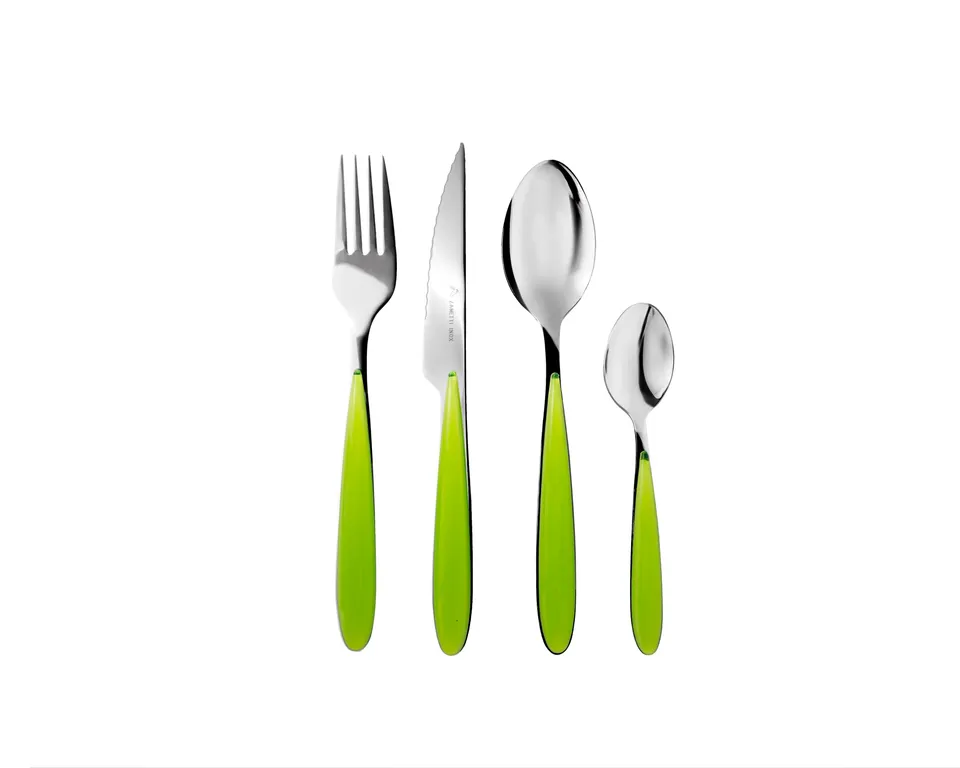 zanetti-elegance-set-posate-24-pezzi-acciaio-inox-manico-verde-abs image 1