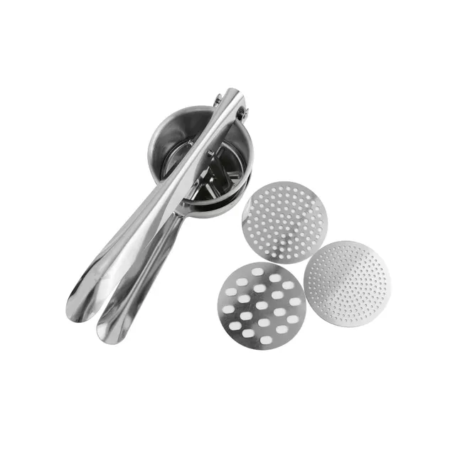 zanetti-schiacciapatate-e-passatelli-in-acciaio-inox-27-cm-con-3-dischi-e-cestel image 1