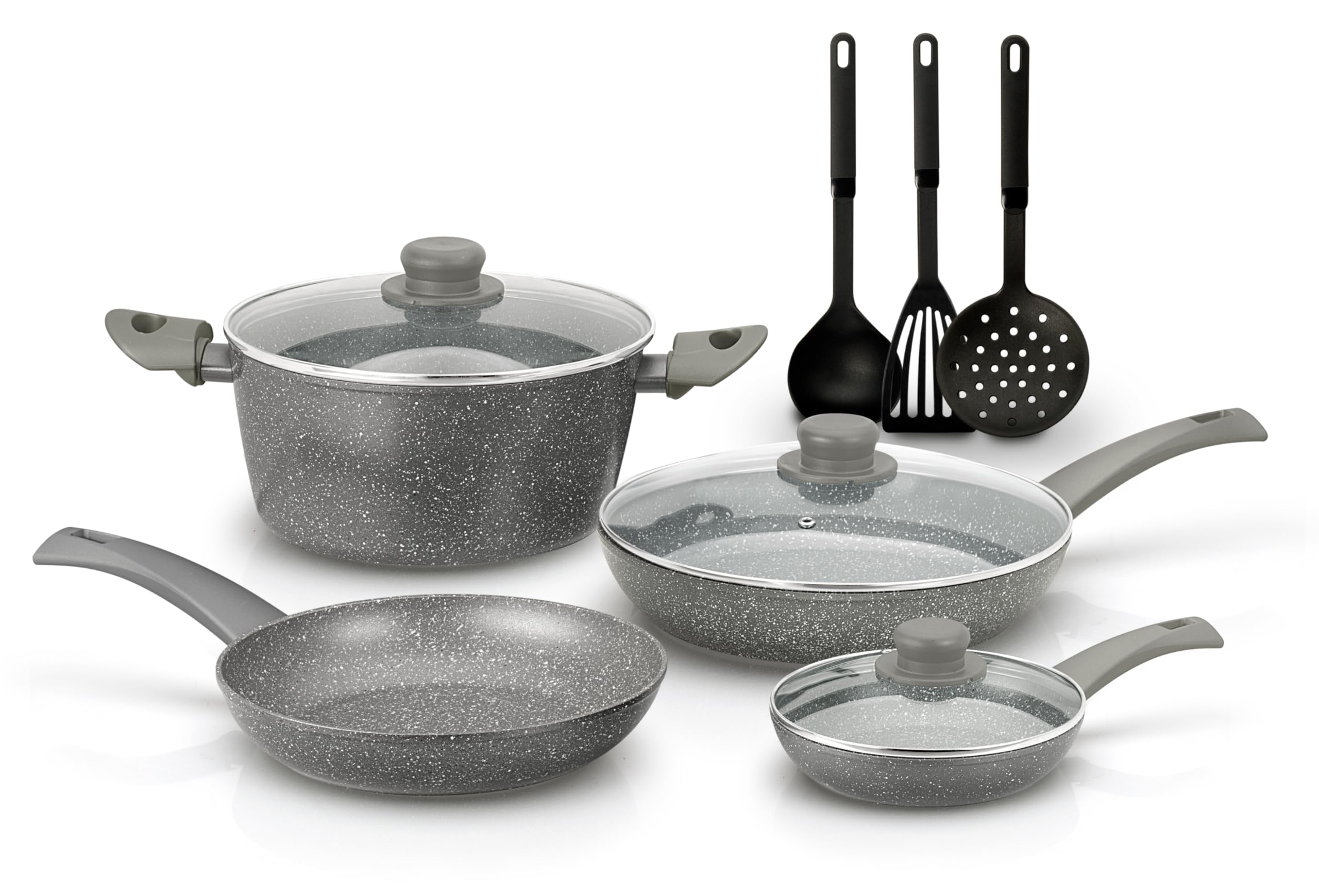 zanetti-durapietra-batteria-pentole-induzione-10-pezzi-con-padelle-20-24-28-cm image 1