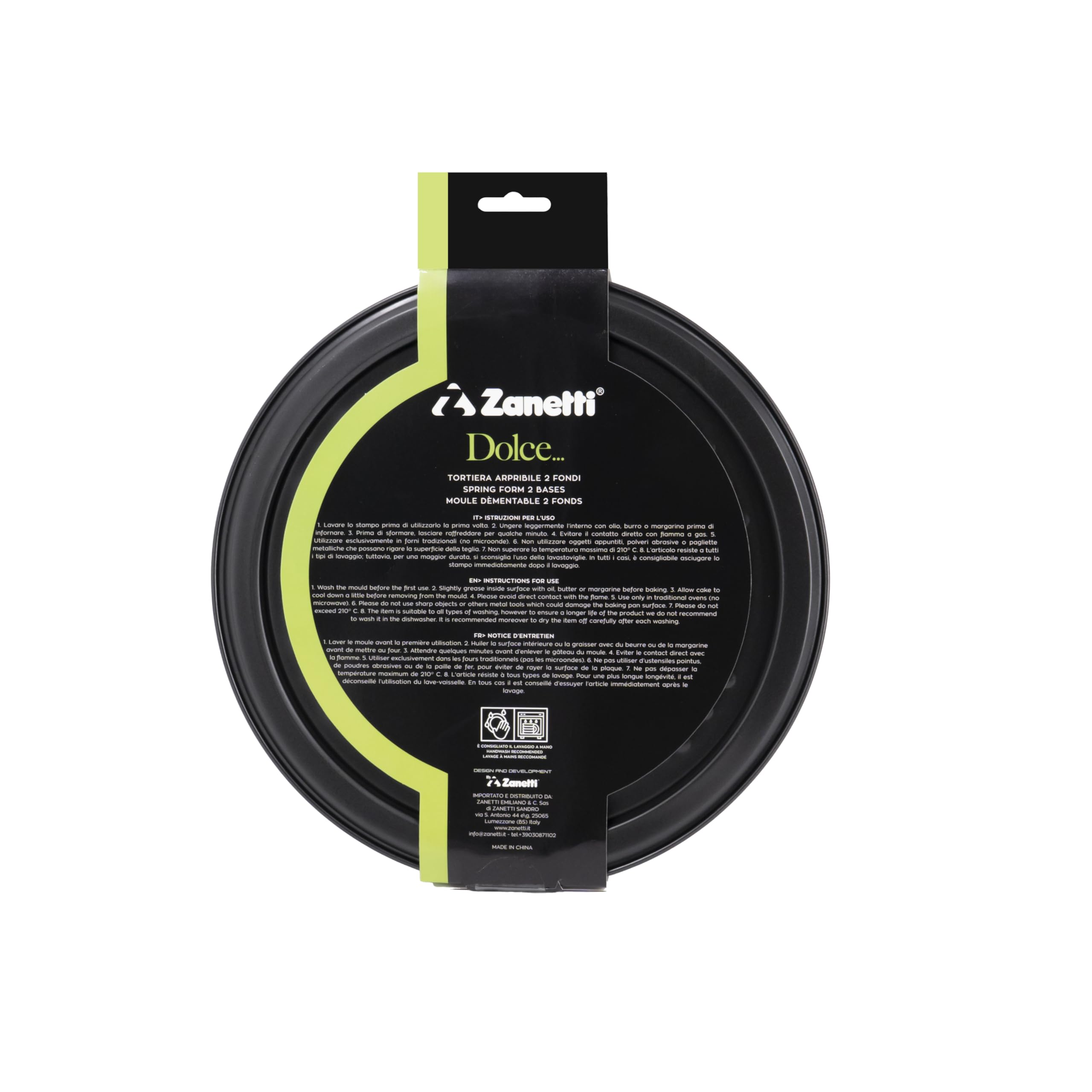 zanetti-tortiera-apribile-24-cm-h-7-cm-carbon-steel-nero-con-2-fondi image 3