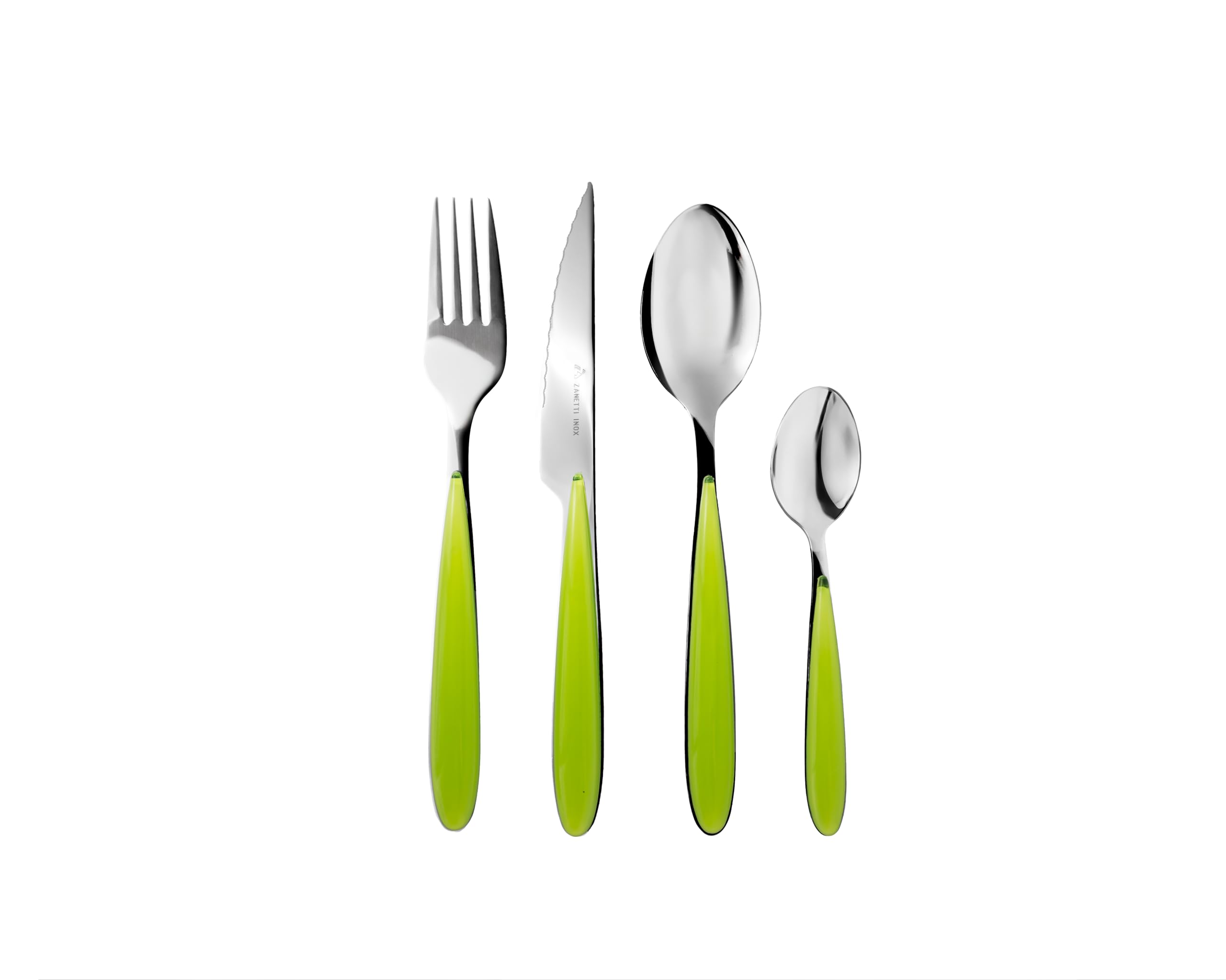 zanetti-elegance-set-posate-24-pezzi-acciaio-inox-manico-verde-abs image 1