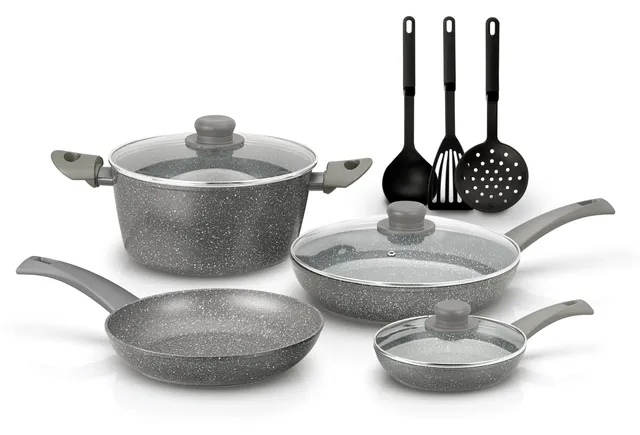 zanetti-durapietra-batteria-pentole-induzione-10-pezzi-con-padelle-20-24-28-cm image 1