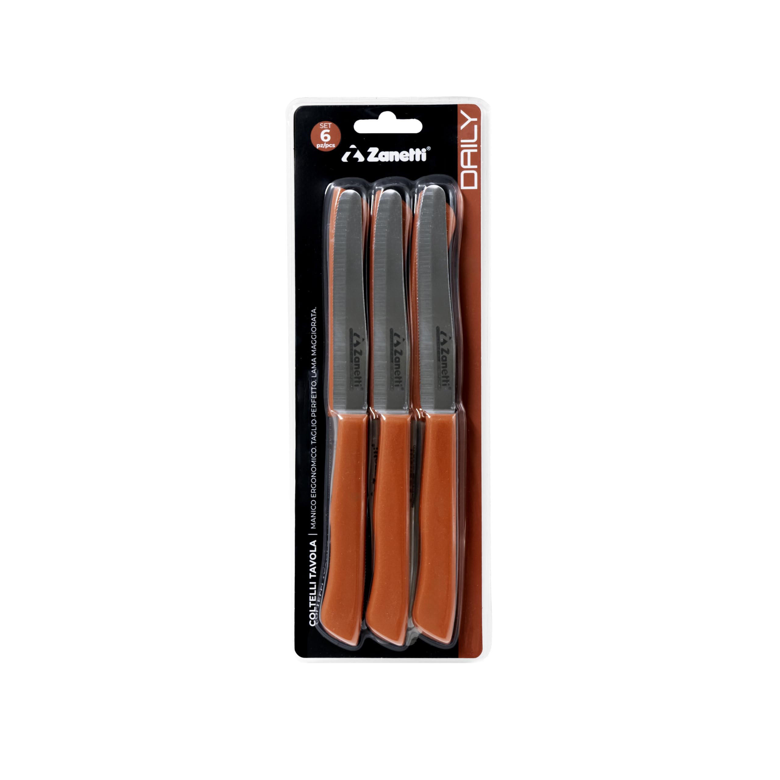 zanetti-daily-set-6-coltelli-da-tavola-rossi-lama-11-cm image 1